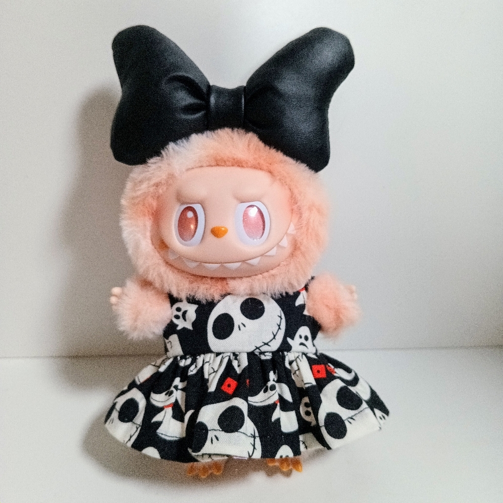 Custom Disney Nightmare Before Christmas Dress and Bow Made to fit Labubu